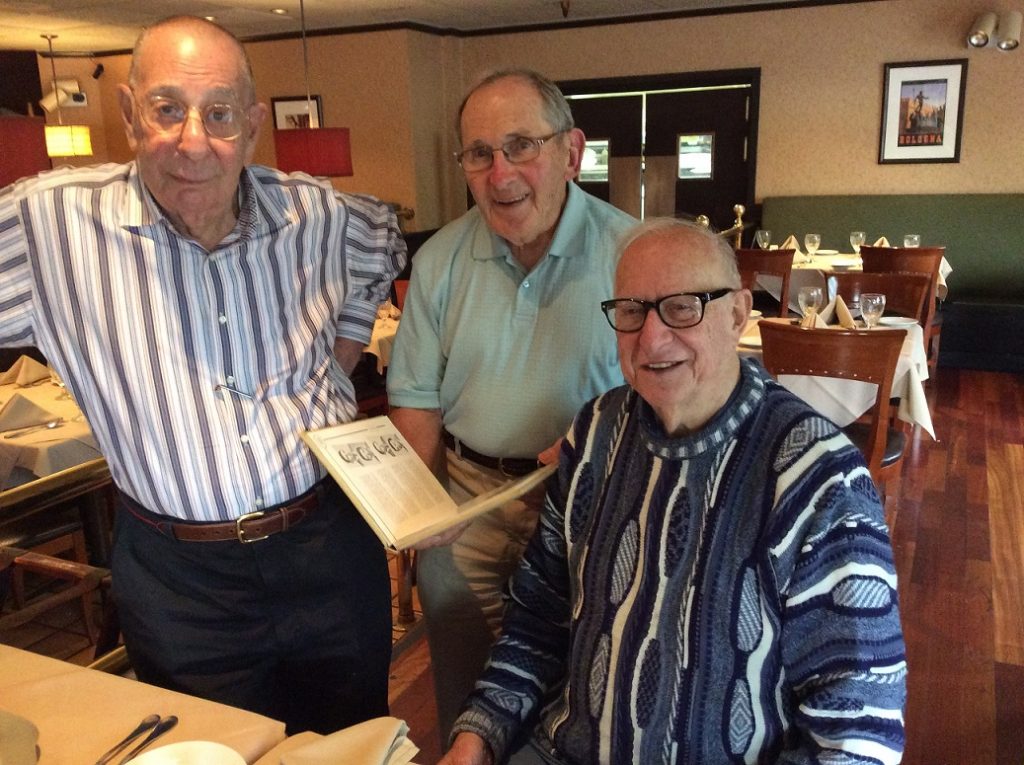 At Marco Polo restaurant in Jenkintown this week Ed Jawer, Norman Salvat and Gerry King discussed their Central class, the school and their upcoming reunion.