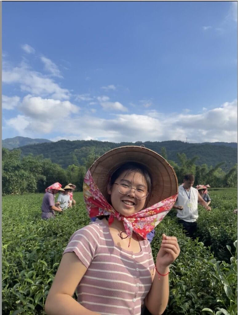 Minping at an organic tea farm in Hualien