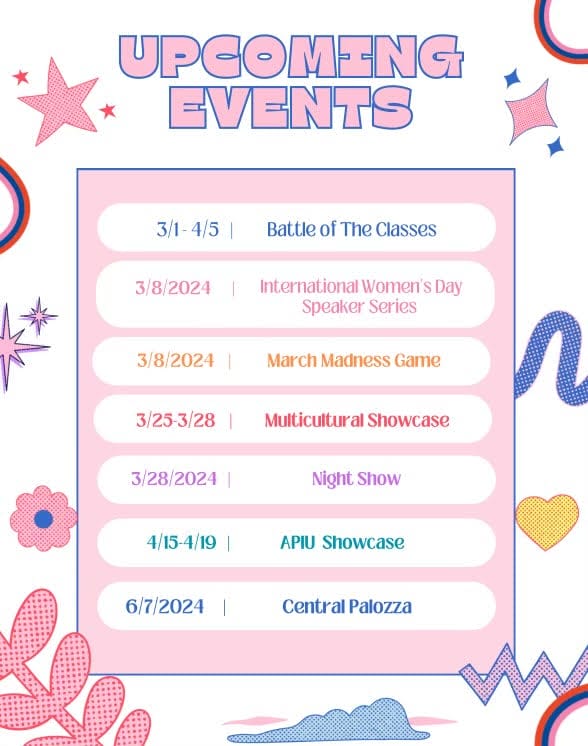 Central student association events