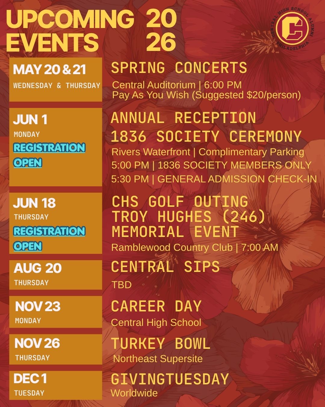 Upcoming Events 2026